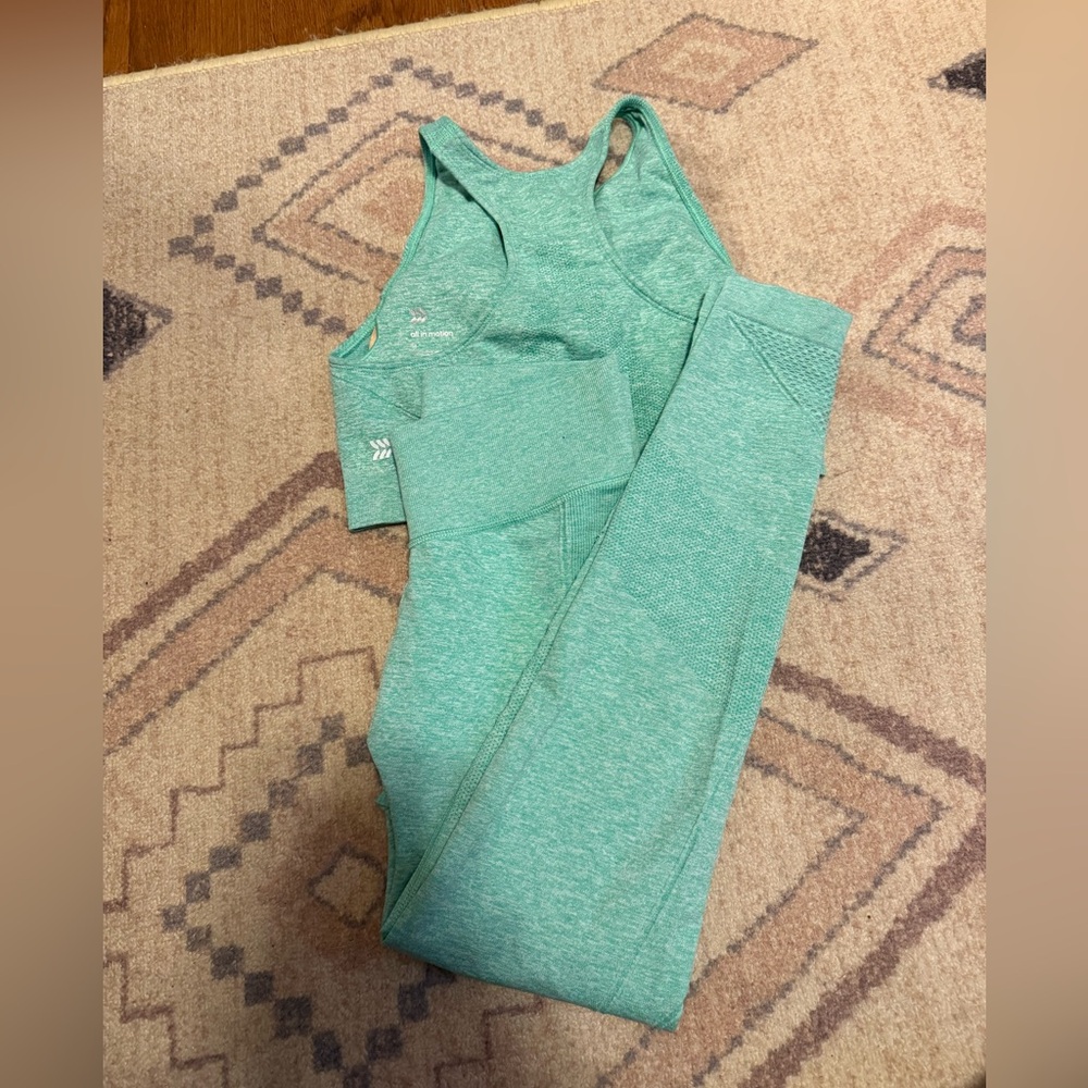 All in Motion Target work out athletic set mint green